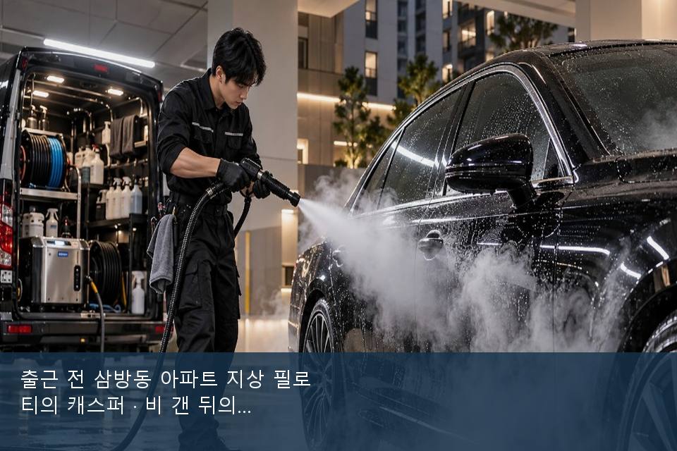 출근 전 삼방동 아파트 지상 필로티의 캐스퍼 · 비 갠 뒤의 작업